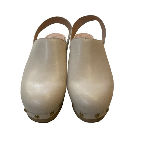 J. Crew Ivory Convertible StuddedClogs 7.5 Upper/Lining Leather OutsideSyntactic - Picture 1 of 11